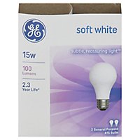 GE Soft White 15 A/W 15 Watt - 2 Count - Image 2