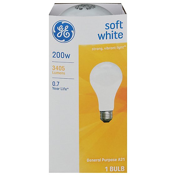 GE Soft White A/W 200 Watt - Each