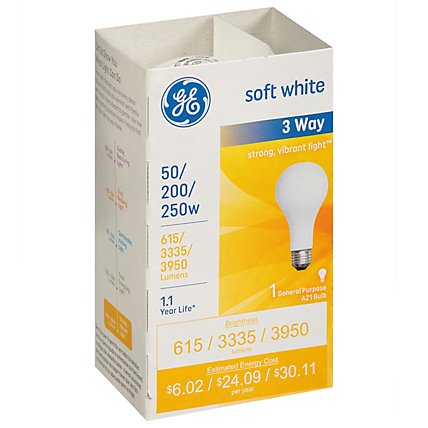 GE Soft White 3 Way 50 200 250 - Each - Image 2