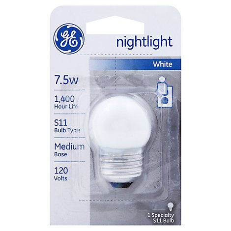 GE Night Light Bulb White 7.5 Watt - Package