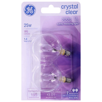 GE Globe Candelabra Base Clear 25 Watt - 2 Count - Image 3