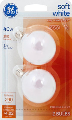GE Vanity Bulb Small White 40 Watt - 2 Count - Image 2