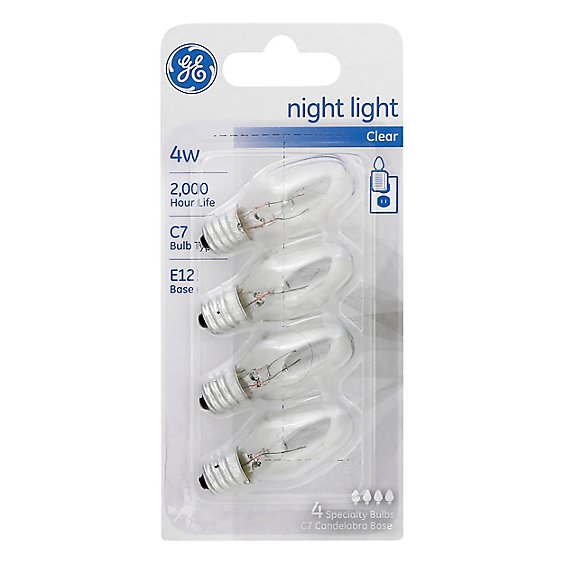 GE Light Bulbs Night Clear 4 Watt - 4 Count