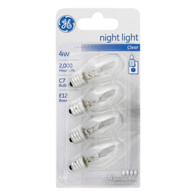 GE Light Bulbs Night Clear 4 Watt - 4 Count - Image 1