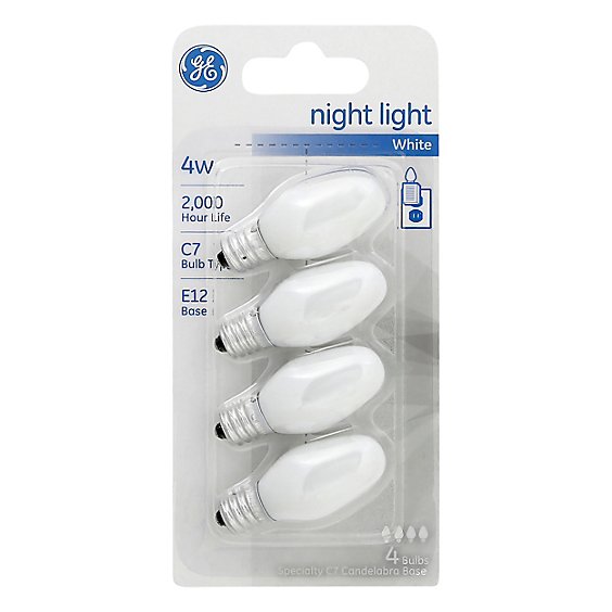 GE Lightbulb Night Light White 4 Watt - Each