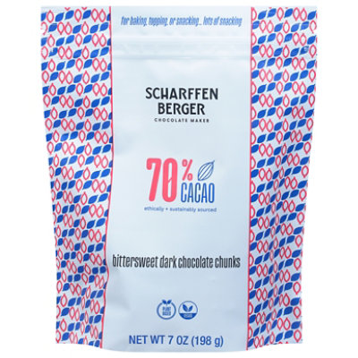 SCHARFFEN BERGER Baking Chunks Fine Artisan Dark Chocolate Bittersweet - 6 Oz - Image 1