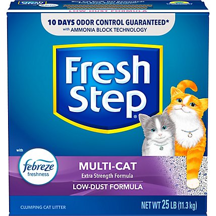 Fresh Step Multicat Extra Strength Scented Clumping Cat Litter With Febreze - 25 Lbs - Image 2