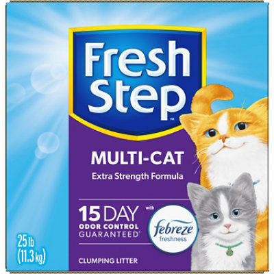 Fresh Step Multicat Extra Strength Scented Clumping Cat Litter With Febreze - 25 Lbs - Image 2