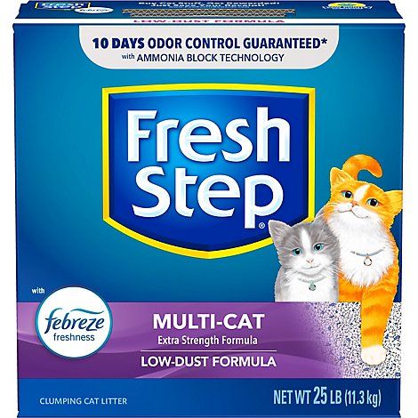 Fresh Step Cat Litter Clumping Multi Cat Extra Strength - 25 Lb