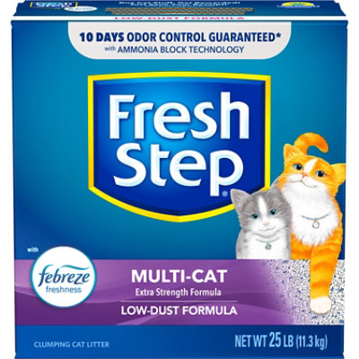 Fresh Step Cat Litter Clumping Multi Cat Extra Strength - 25 Lb