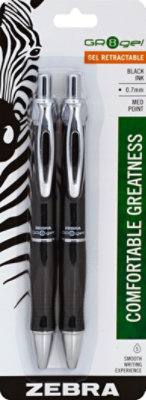 Zebra GR8Gel Gel Pens Retractable Medium Point 0.7mm Black Ink - 2 Count - Image 2
