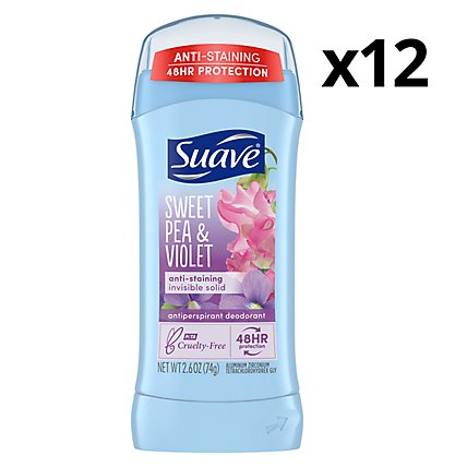 Suave Antiperspirant Deodorant Invisible Solid Sweet Pea & Violet - 2.6 Oz - Image 2