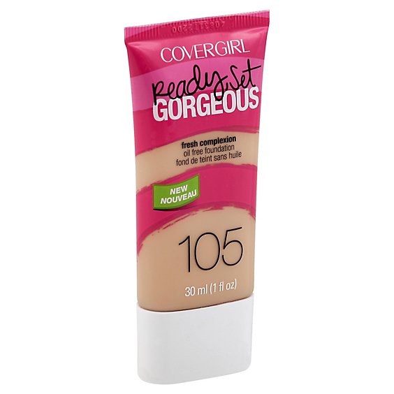 COVERGIRL Ready Set Gorgeous Foundation Oil Free Fresh Complexion Classic Ivory 105 - 1 Fl. Oz.