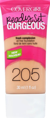 COVERGIRL Ready Set Gorgeous Foundation Oil Free Fresh Complexion Natural Beige 205 - 1 Fl. Oz. - Image 2