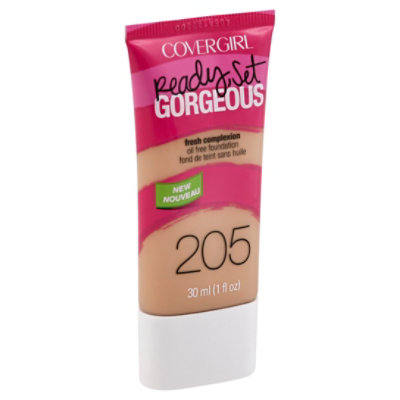 COVERGIRL Ready Set Gorgeous Foundation Oil Free Fresh Complexion Natural Beige 205 - 1 Fl. Oz.