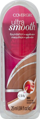 COVERGIRL Ultrasmooth Foundation + Applicator Classic Tan 860 - 0.84 Fl. Oz. - Image 2