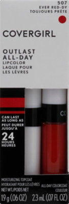 COVERGIRL Outlast Lipcolor All-Day Ever Red-dy 507 2 Count - 0.13 Oz - Image 2