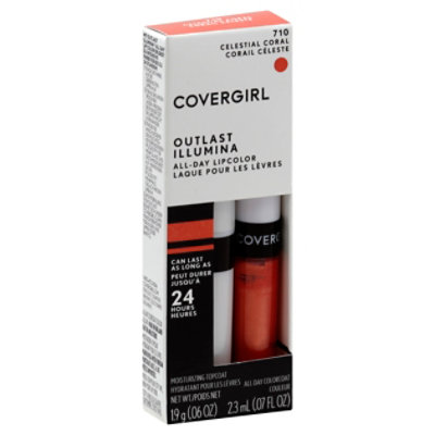 COVERGIRL Outlast Lipcolor All-Day Celestial Coral 710 2 Count - 0.13 Oz - Image 1