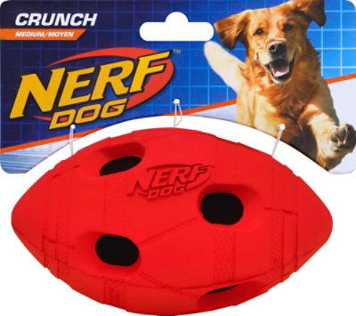 Nerf Dog Toy Crunch Football Medium Red Card - Each - Image 2