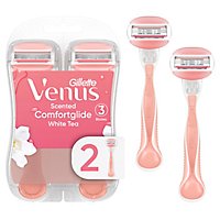 Gillette Venus Womens Disposable Razor ComfortGlide White Tea Scent - 2 Count - Image 2
