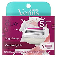 Gillette Venus ComfortGlide Plus Olay Sugarberry Womens Razor Blade Refills - 4 Count - Image 5
