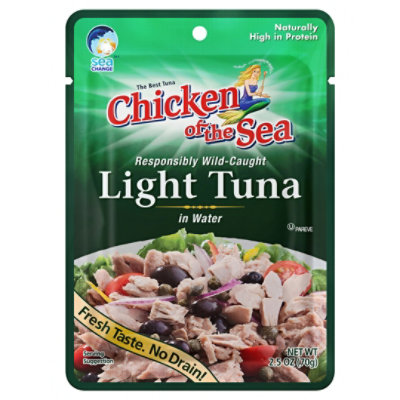 Chicken of the Sea Light Tuna in Water Wild Caught Chunk Style Pouch - 2.5 Oz
