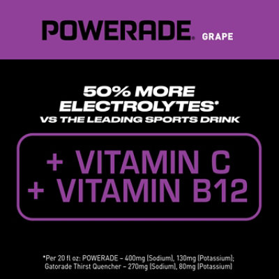 POWERADE Sports Drink Electrolyte Enhanced Grape - 8-20 Fl. Oz. - Image 4