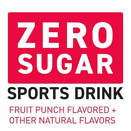 POWERADE Sports Drink Electrolyte Enhanced Zero Sugar Fruit Punch - 8-20 Fl. Oz. - Image 2