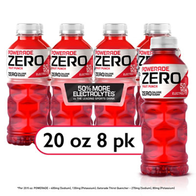 POWERADE Sports Drink Electrolyte Enhanced Zero Sugar Fruit Punch - 8-20 Fl. Oz. - Image 1