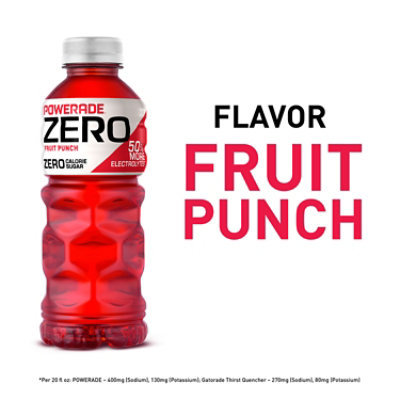 POWERADE Sports Drink Electrolyte Enhanced Zero Sugar Fruit Punch - 8-20 Fl. Oz. - Image 2