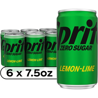 Sprite Zero Sugar Soda Pop Lemon Lime Pack In Mini Cans - 6-7.5 Fl. Oz.