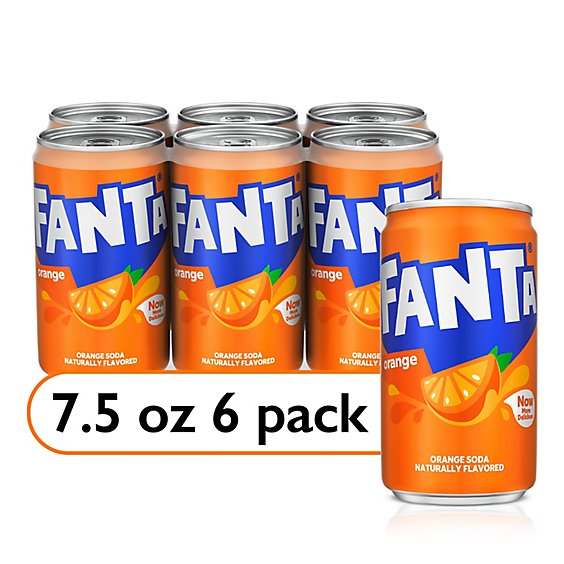 Fanta Soda Pop Orange Flavored Mini Can - 6-7.5 Fl. Oz.