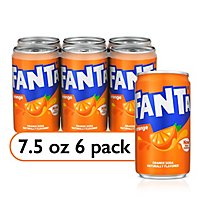 Fanta Soda Pop Orange Flavored Mini Can - 6-7.5 Fl. Oz. - Image 1