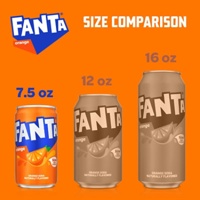 Fanta Soda Pop Orange Flavored Mini Can - 6-7.5 Fl. Oz. - Image 2