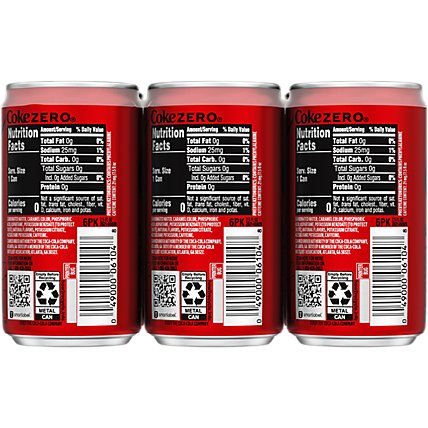 Coca-Cola Zero Sugar Soda Cans - 6-7.5 Fl. Oz. - Image 6