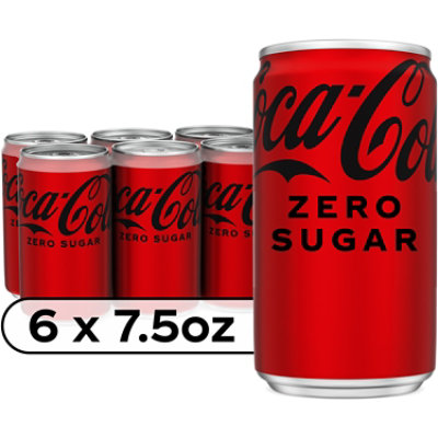 Coca-Cola Zero Sugar Soda Cans - 6-7.5 Fl. Oz. - Image 1