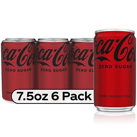 Coca-Cola Zero Sugar Soda Cans - 6-7.5 Fl. Oz.