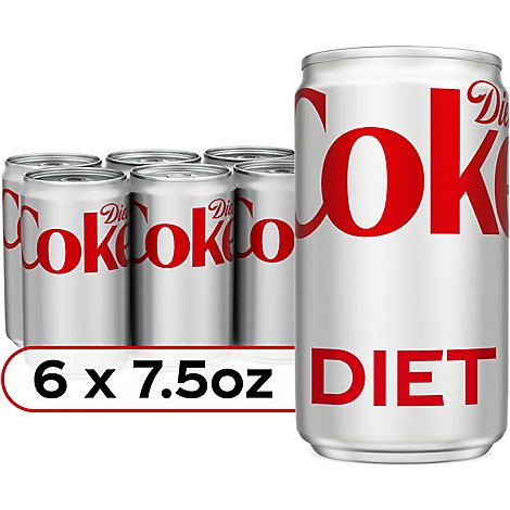 Diet Coke Soda Pop Cola 6 Count - 7.5 Fl. Oz.