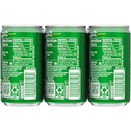 Sprite Soda Pop Lemon Lime Cans - 6-7.5 Fl. Oz. - Image 6
