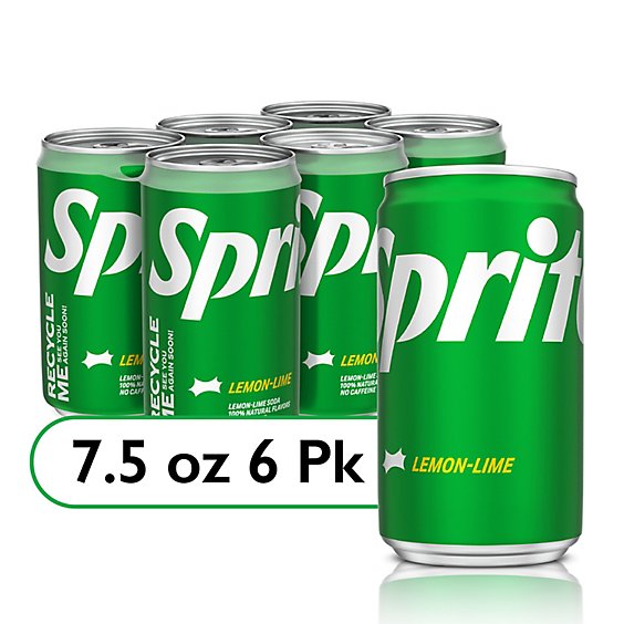 Sprite Soda Pop Lemon Lime Cans - 6-7.5 Fl. Oz.