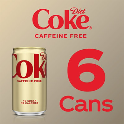 Diet Coke Soda Pop Cola Caffeine Free Mini Cans - 6-7.5 Fl. Oz. - Image 4
