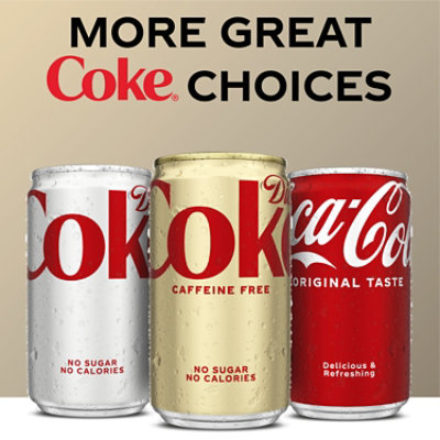 Diet Coke Soda Pop Cola Caffeine Free Mini Cans - 6-7.5 Fl. Oz. - Image 5