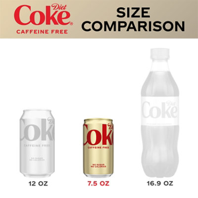 Diet Coke Soda Pop Cola Caffeine Free Mini Cans - 6-7.5 Fl. Oz. - Image 3