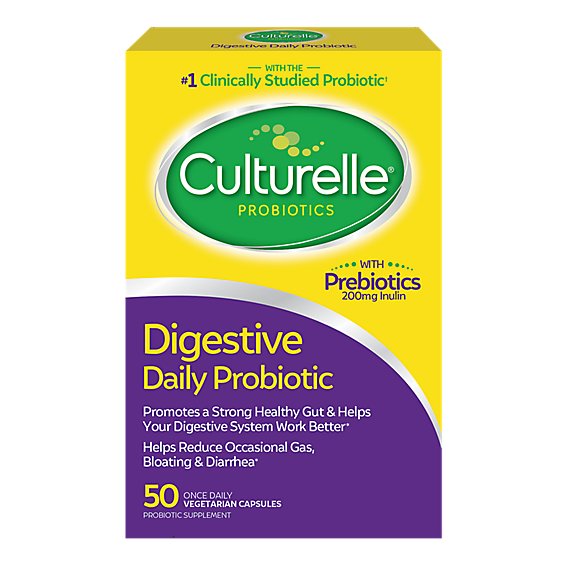 Culturelle Probiotic Supplement Digestive Health Vegetarian Capsules - 50 Count