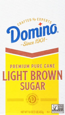 Domino Premium Pure Cane Light Brown Sugar - 1 Lb - Image 1