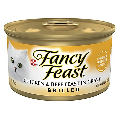 Fancy Feast Cat Food Wet Grilled Chicken & Beef - 3 Oz
