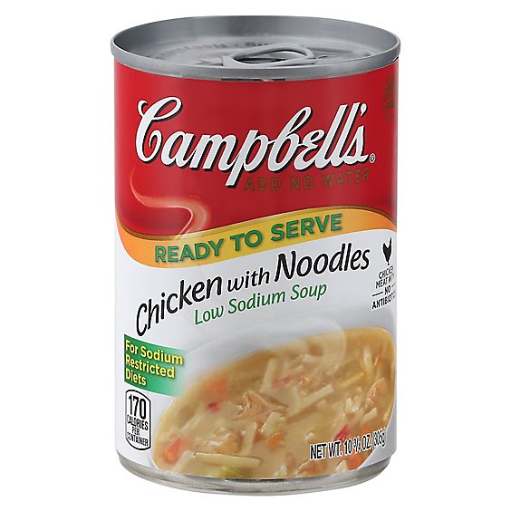 Campbells Soup Ready to Serve Low Sodium Chicken with Noodles - 10.75 Oz