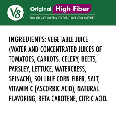 V8 High Fiber Original 100% Vegetable Juice - 46 Fl. Oz. - Image 5