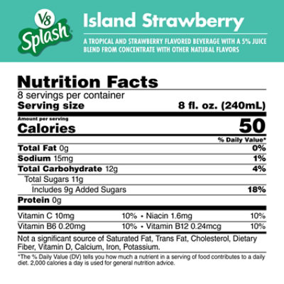 V8 Splash Island Strawberry Flavored Juice Beverage - 64 Oz - Image 4