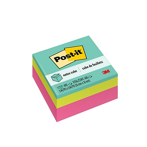 Post-it Neon Notes Cube 3 inch x 3 inch - Each